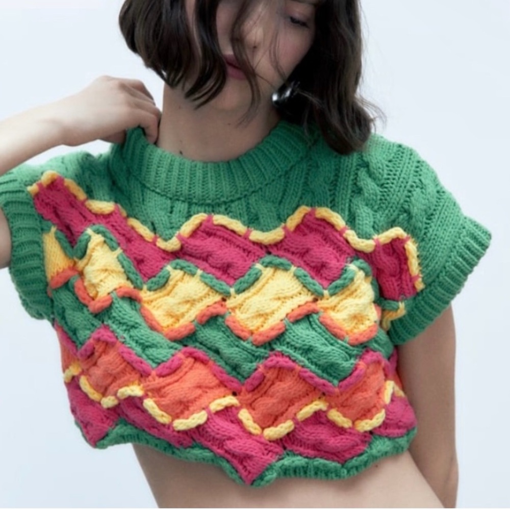 Zara Cropped Knit Sweater